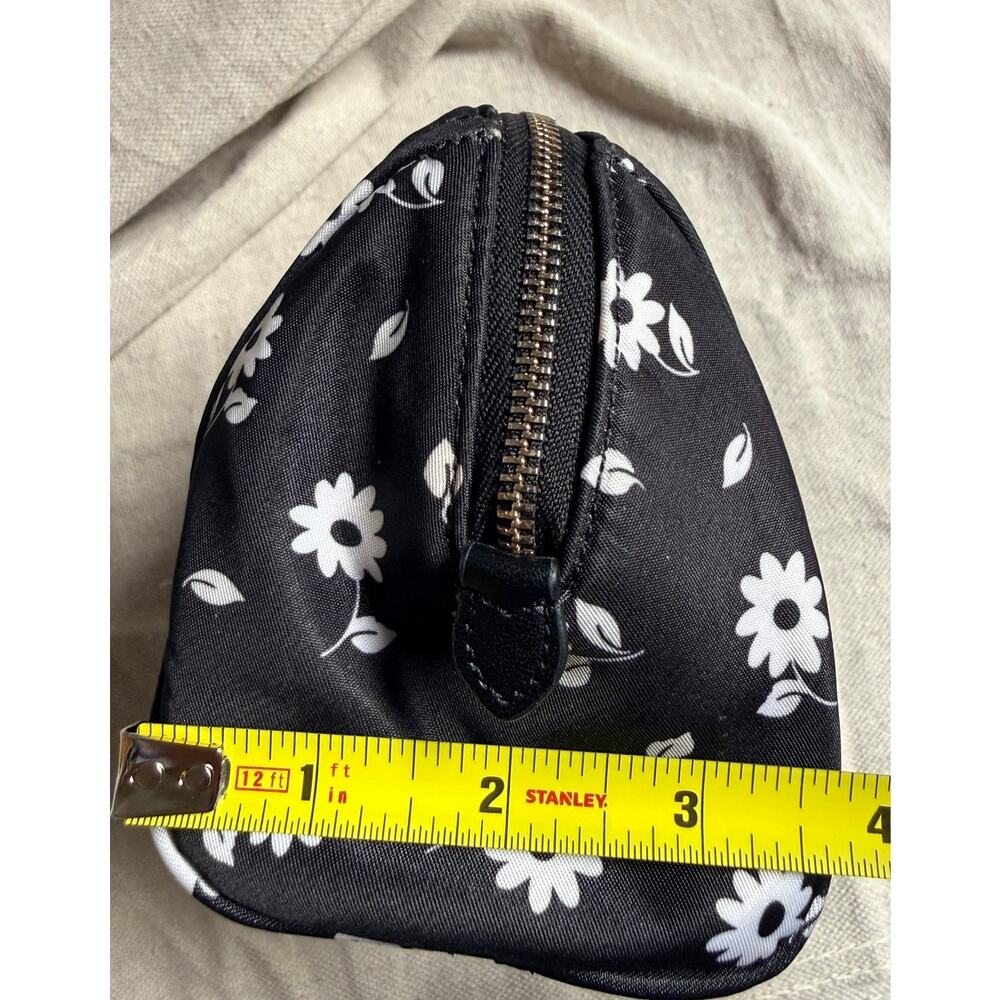Kate Spade Chelsea Medium Cosmetic Bag Daisy Print Black Nylon Makeup Pouch K600 - Picture 13 of 15